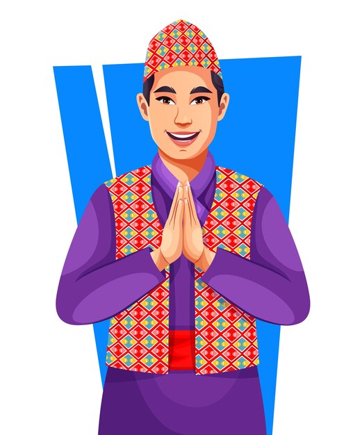 Premium Vector | A nepali beautiful woman wearing traditional nepali ...