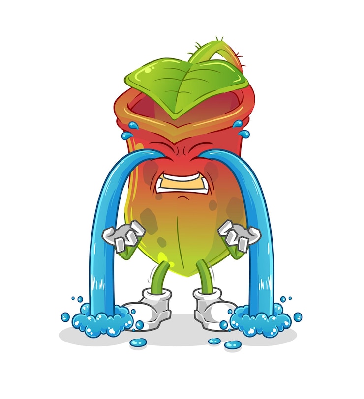 वेक्टर nepenthes crying illustration. character vector