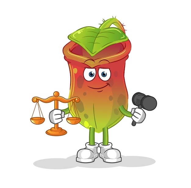 Nepenthes lawyer cartoon. cartoon mascot vector