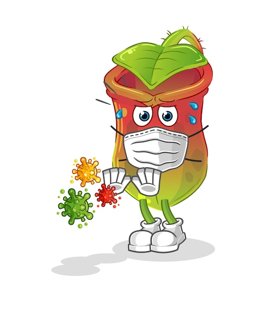 Vector nepenthes refuse viruses cartoon. cartoon mascot vector