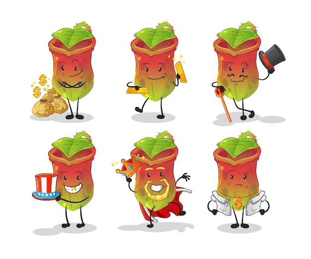 Nepenthes rich character. cartoon mascot vector