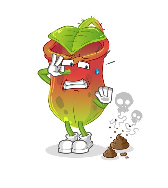 Nepenthes with stinky waste illustration. character vector