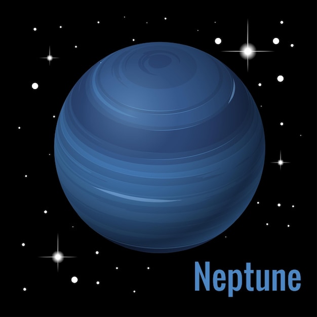 Neptune planet 3d vector illustration. High quality isometric solar system planets