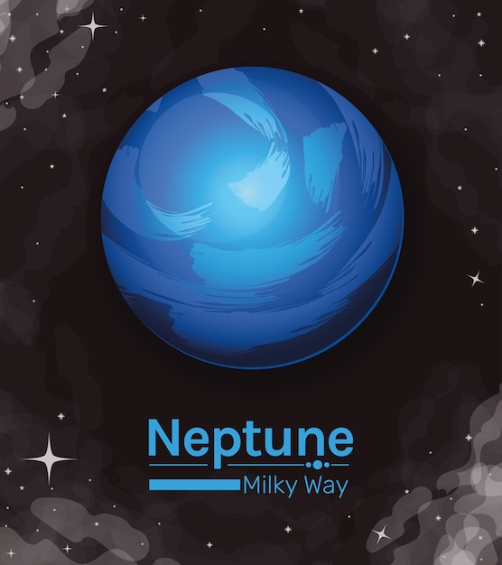 Neptune planet milky way style icon of space futuristic and cosmos theme