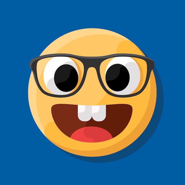 Nerd gelukkig leuke emoji's gezichtsvectoren