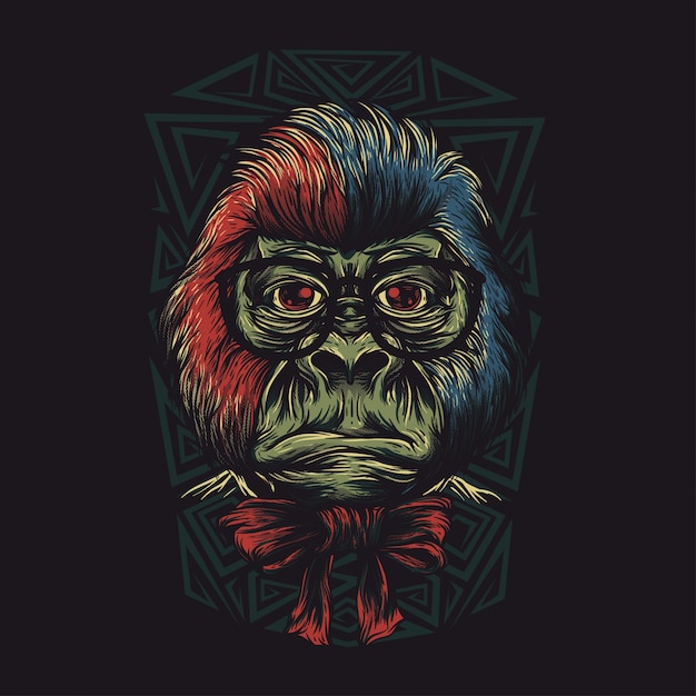 Vector nerd monkey