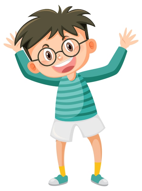 Nerdy boy cartoon character