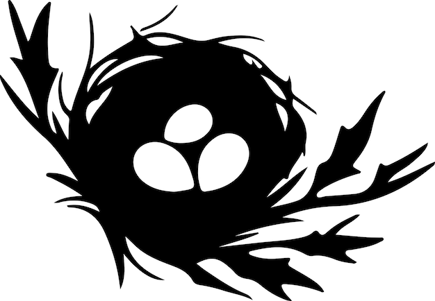 nest black silhouette with transparent background