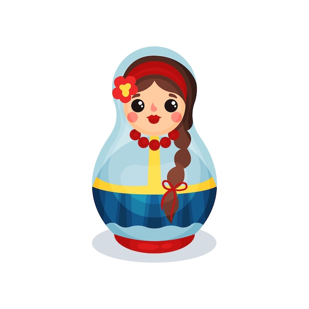 Vector nestpop traditionele russische houten matryoshka vector illustratie geïsoleerd op een witte achtergrond