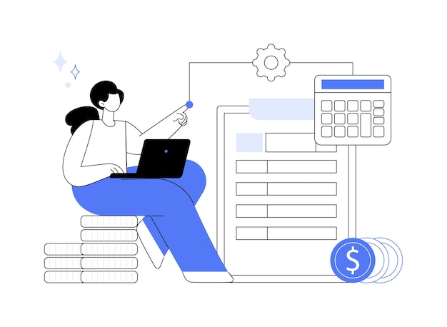 Net income calculating abstract concept vector illustration