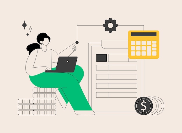 net income calculating abstract concept vector illustration