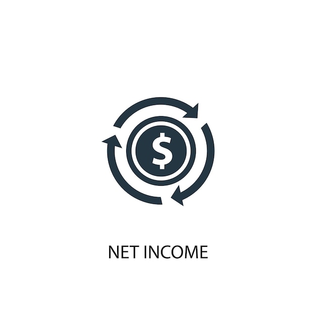 Net income icon. simple element illustration. net income concept symbol design from accounting collection. can be used for web and mobile.