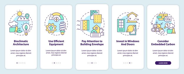 Net zero design approach onboarding mobile app screen