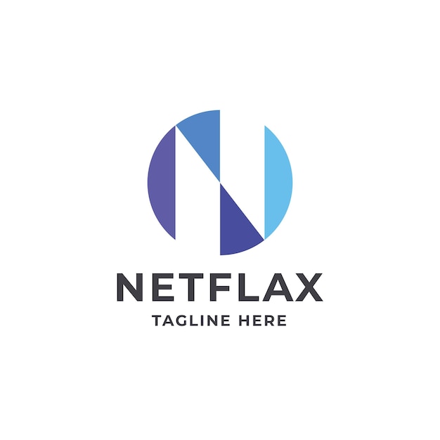 NetflaxレターNロゴプレミアムベクトル