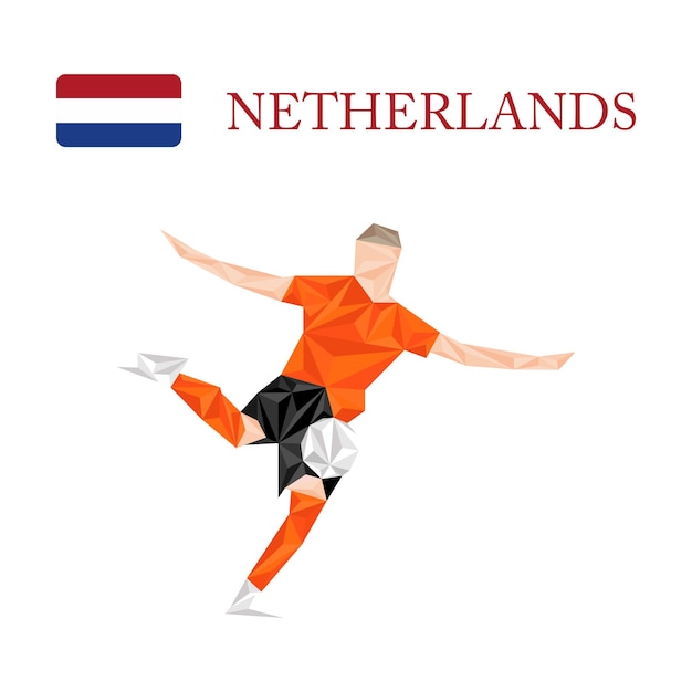 Netherlands abstract polygon soccer team