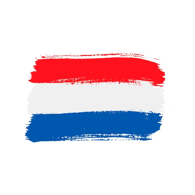 Netherlands colorful brush strokes painted national country flag icon Painted texture