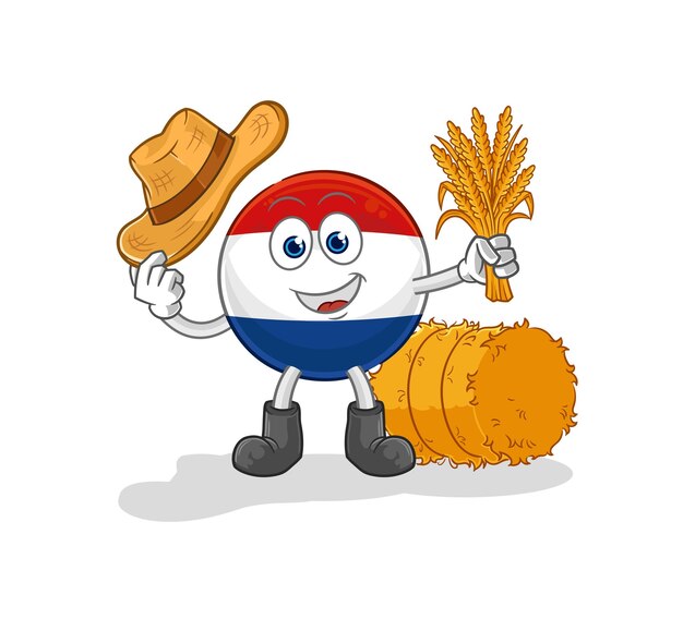 Netherlands farmer mascot cartoon vector
