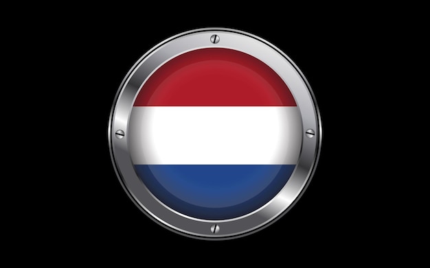 Netherlands flag in 3d vector