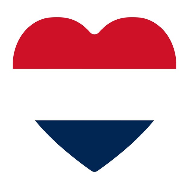 Vector netherlands flag in heart design shape