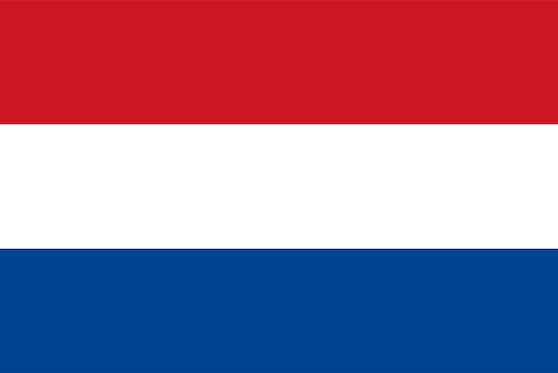 Vettore colori ufficiali della bandiera olandese e proporzione illustrazione vettoriale