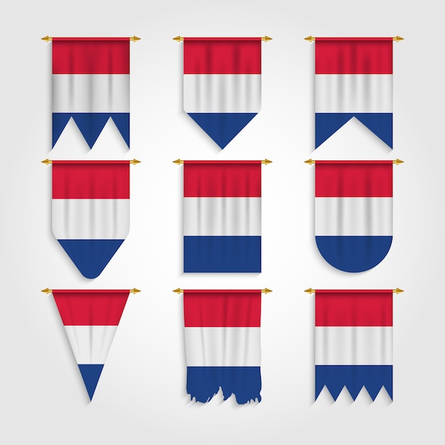 Netherlands flag in various shapes