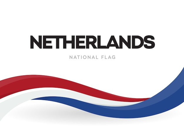 Vector netherlands flag, wavy ribbon with colors of dutch national flag
