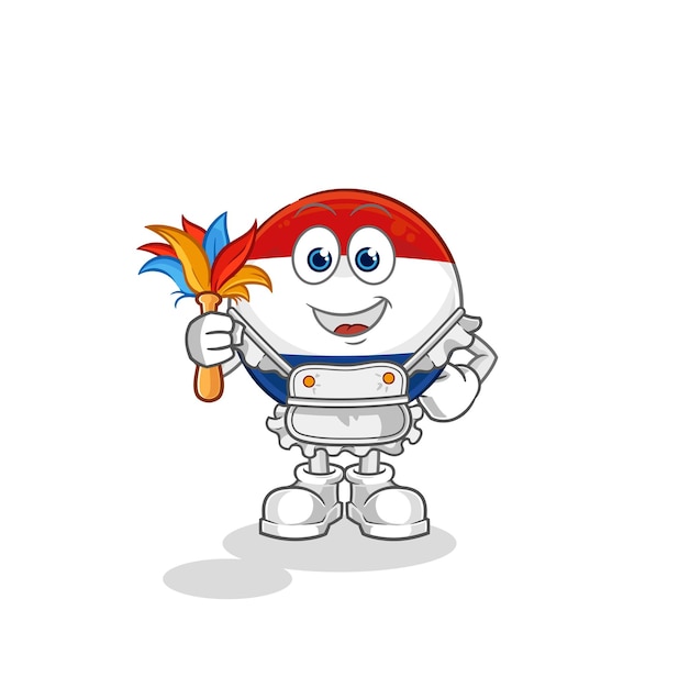 Netherlands maid mascot cartoon vector