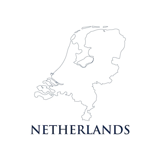 Netherlands map icon Europe outline logo design illustration