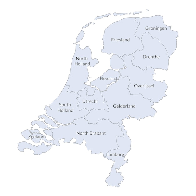 オランダの地図 オランダの行政地域の地図