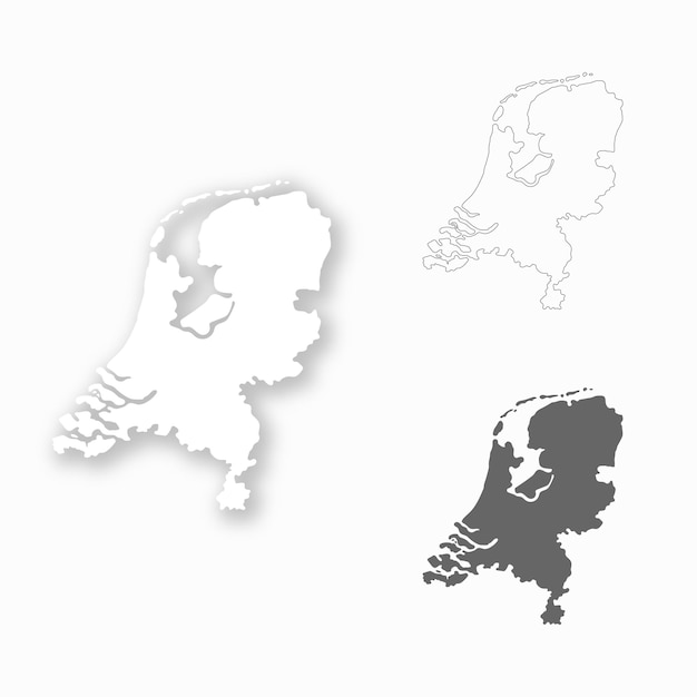 편집하기 쉬운 디자인을 위한 네덜란드 지도 세트