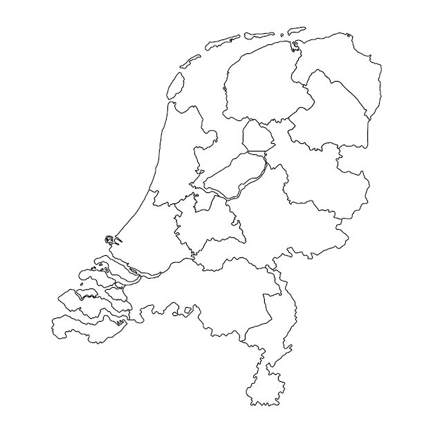 Netherlands map with provinces Vector illustration