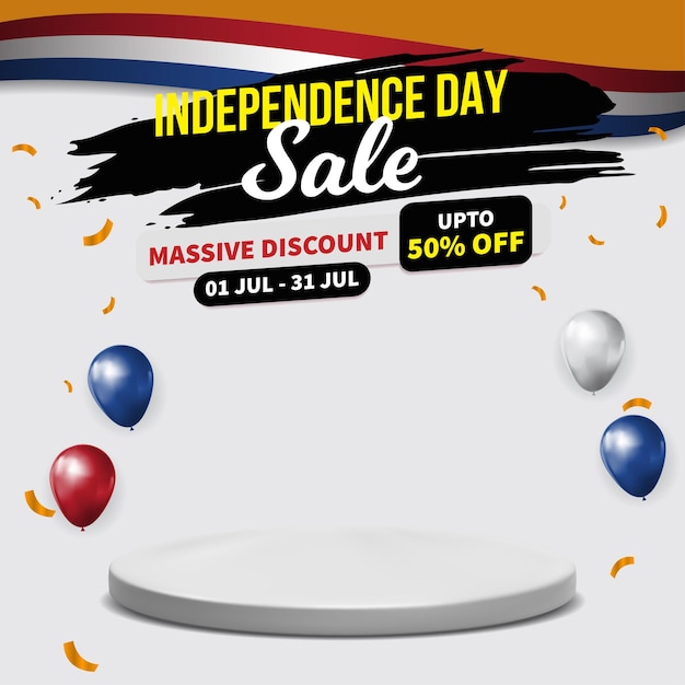 Netherlands national day sales banner, independence day promotion