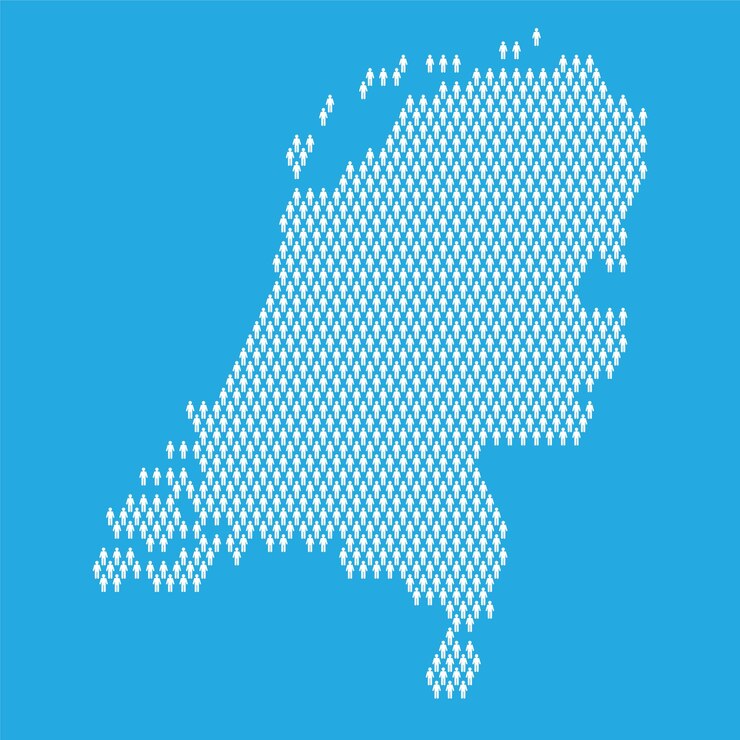 Vector netherlands population statistic map made from stick figure people