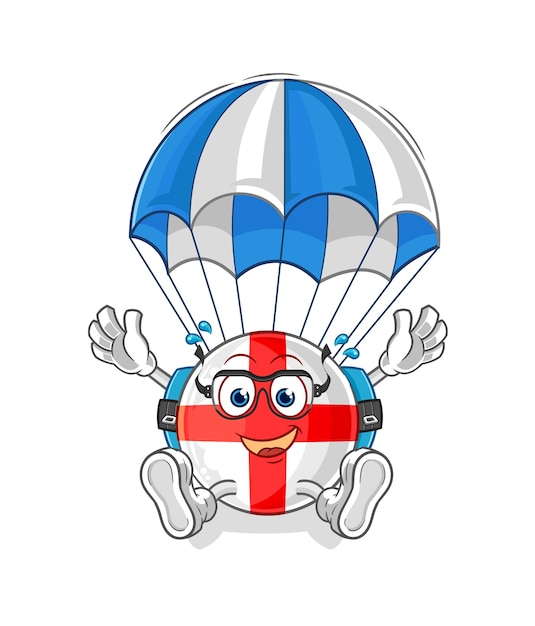 Вектор Вектор талисмана персонажа мультфильма о прыжках с парашютом в нидерландах