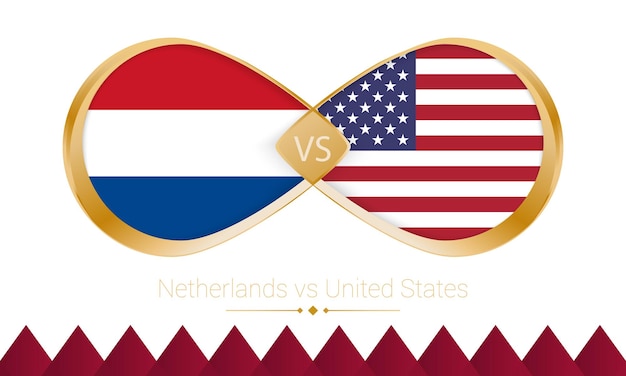 Netherlands versus United States golden icon for Football 2022 match Round of 16