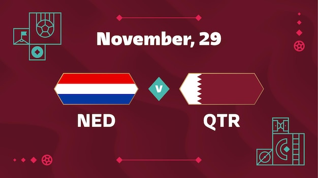 Нидерланды против Катара Футбол 2022 Матч чемпионата мира по футболу группы А против