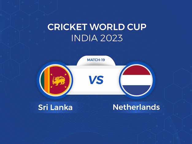 Netherlands vs Sri Lanka 2023 cricket world cup with schedule broadcast template design