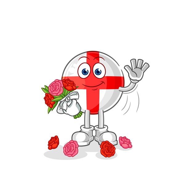 Netherlands with bouquet mascot cartoon vector