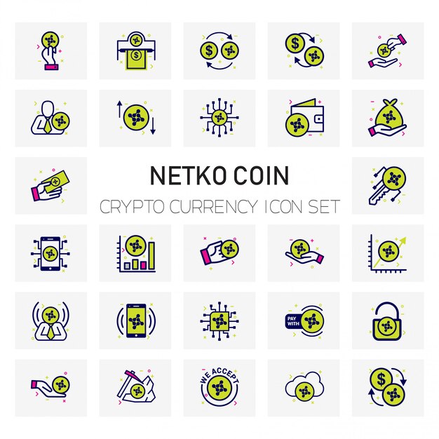 Иконки валют NETKO Coin Crypto