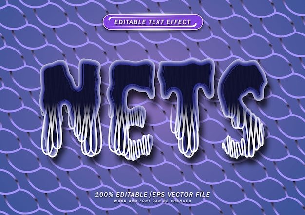 Vector nets text editable effects with line texture