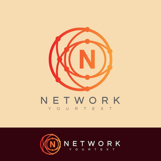 Netwerk initiaal Letter N Logo ontwerp