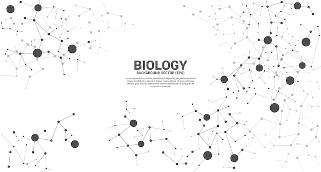 Netwerklijn dot molecuul achtergrond aansluiten. concept van biologiechemie en wetenschap.