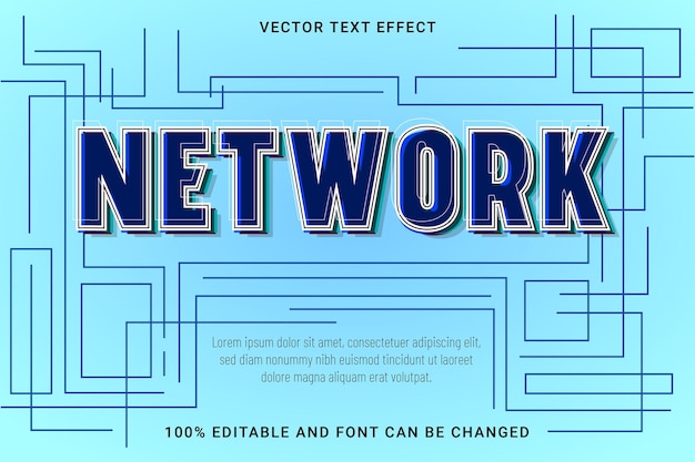 Vector netwerkteksteffect bewerkbaar