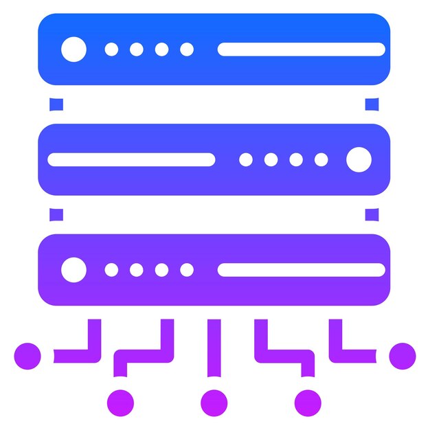 Netwerkvectorillustratie van de databank