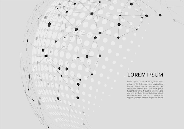 Network abstract vector background with connected shapes.