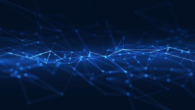 network backgroung Abstract connected dots and lines onCommunication and technology network concept