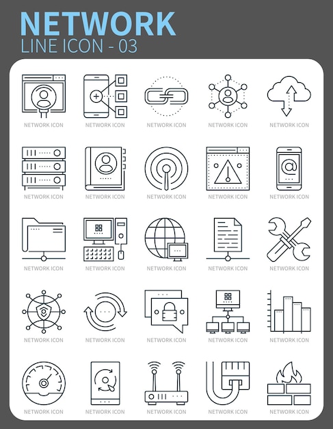 Vector network communication internet line icon