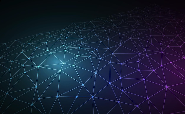 network connection concept blue vector illustration futuristic hexagon perspective wide angle lanscape futuristic honeycomb concept 3d landscape big data digital background