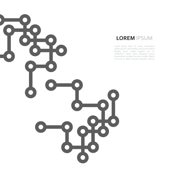 Network connection minimal design line and dot