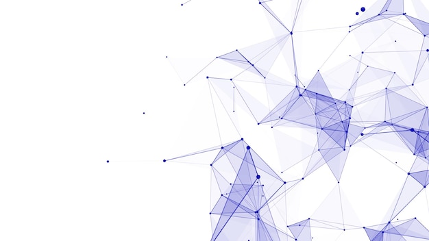 Vettore struttura della connessione di rete sfondio blu astratto con punti e linee in movimento illustrazione futuristica progettazione tecnologica digitale illustrazione vettoriale